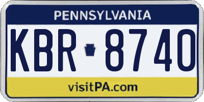 PA license plate KBR8740