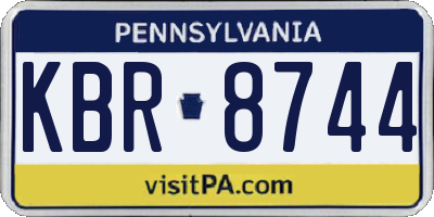 PA license plate KBR8744