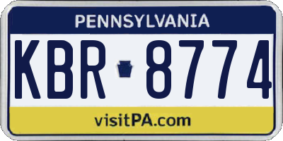 PA license plate KBR8774