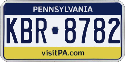 PA license plate KBR8782