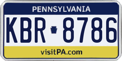 PA license plate KBR8786