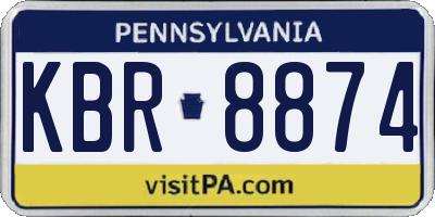 PA license plate KBR8874