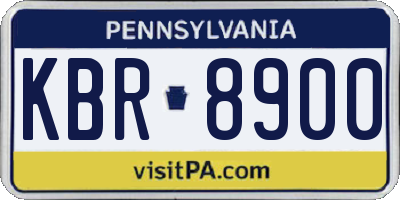 PA license plate KBR8900