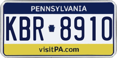 PA license plate KBR8910