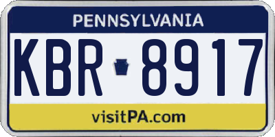 PA license plate KBR8917