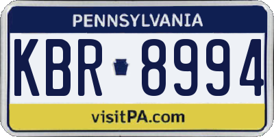 PA license plate KBR8994