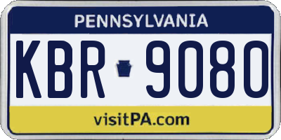 PA license plate KBR9080