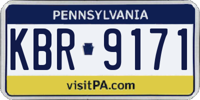 PA license plate KBR9171