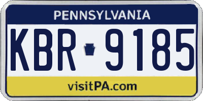 PA license plate KBR9185