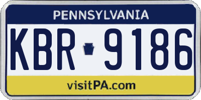 PA license plate KBR9186