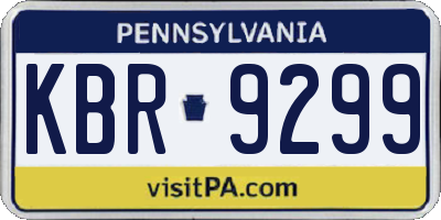 PA license plate KBR9299