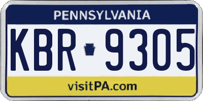 PA license plate KBR9305