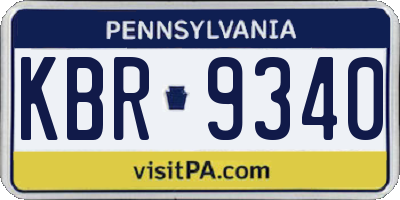 PA license plate KBR9340