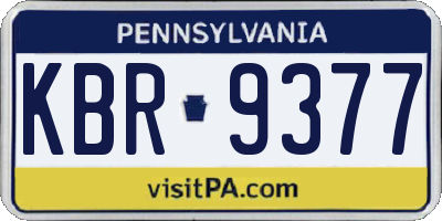 PA license plate KBR9377