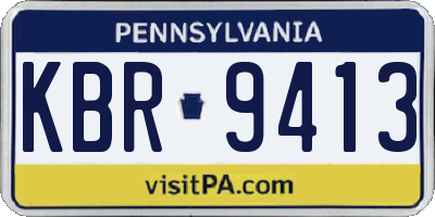 PA license plate KBR9413