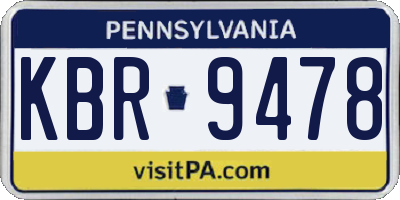 PA license plate KBR9478