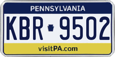 PA license plate KBR9502