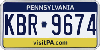 PA license plate KBR9674