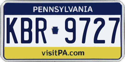 PA license plate KBR9727