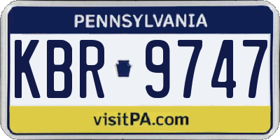 PA license plate KBR9747