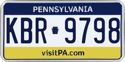 PA license plate KBR9798