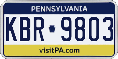 PA license plate KBR9803