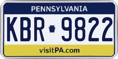 PA license plate KBR9822