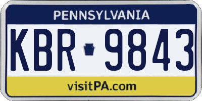 PA license plate KBR9843