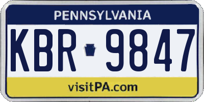PA license plate KBR9847