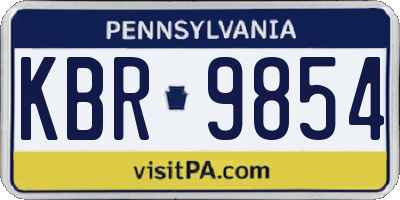 PA license plate KBR9854