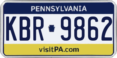 PA license plate KBR9862