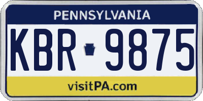 PA license plate KBR9875