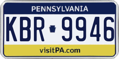 PA license plate KBR9946