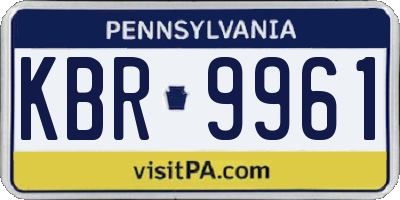 PA license plate KBR9961