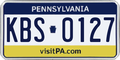 PA license plate KBS0127