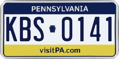 PA license plate KBS0141