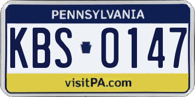 PA license plate KBS0147