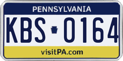 PA license plate KBS0164