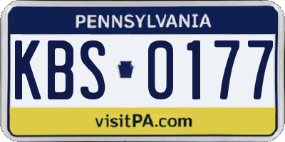 PA license plate KBS0177