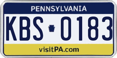 PA license plate KBS0183