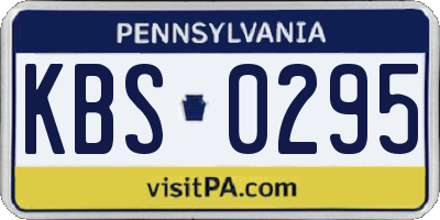 PA license plate KBS0295