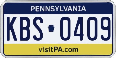 PA license plate KBS0409