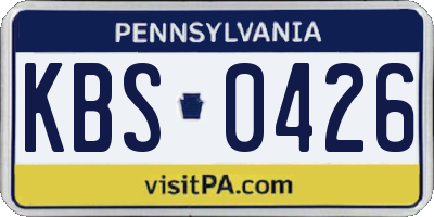 PA license plate KBS0426