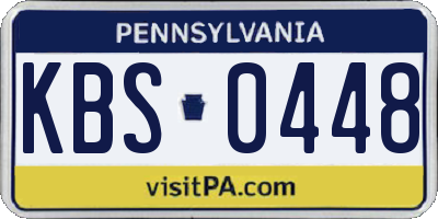 PA license plate KBS0448