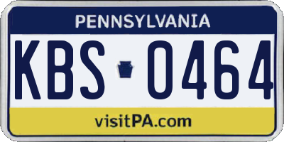 PA license plate KBS0464