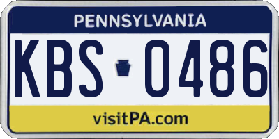 PA license plate KBS0486