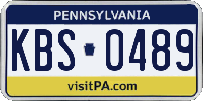 PA license plate KBS0489