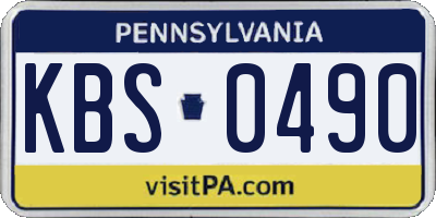 PA license plate KBS0490