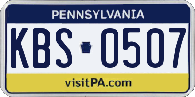 PA license plate KBS0507