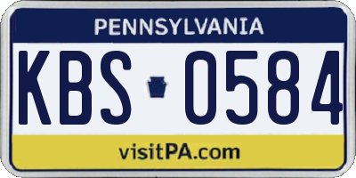 PA license plate KBS0584